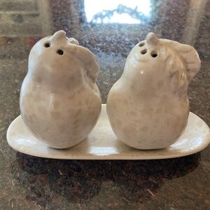 Anthropologie Stoneware Pear Salt and Pepper Shakers